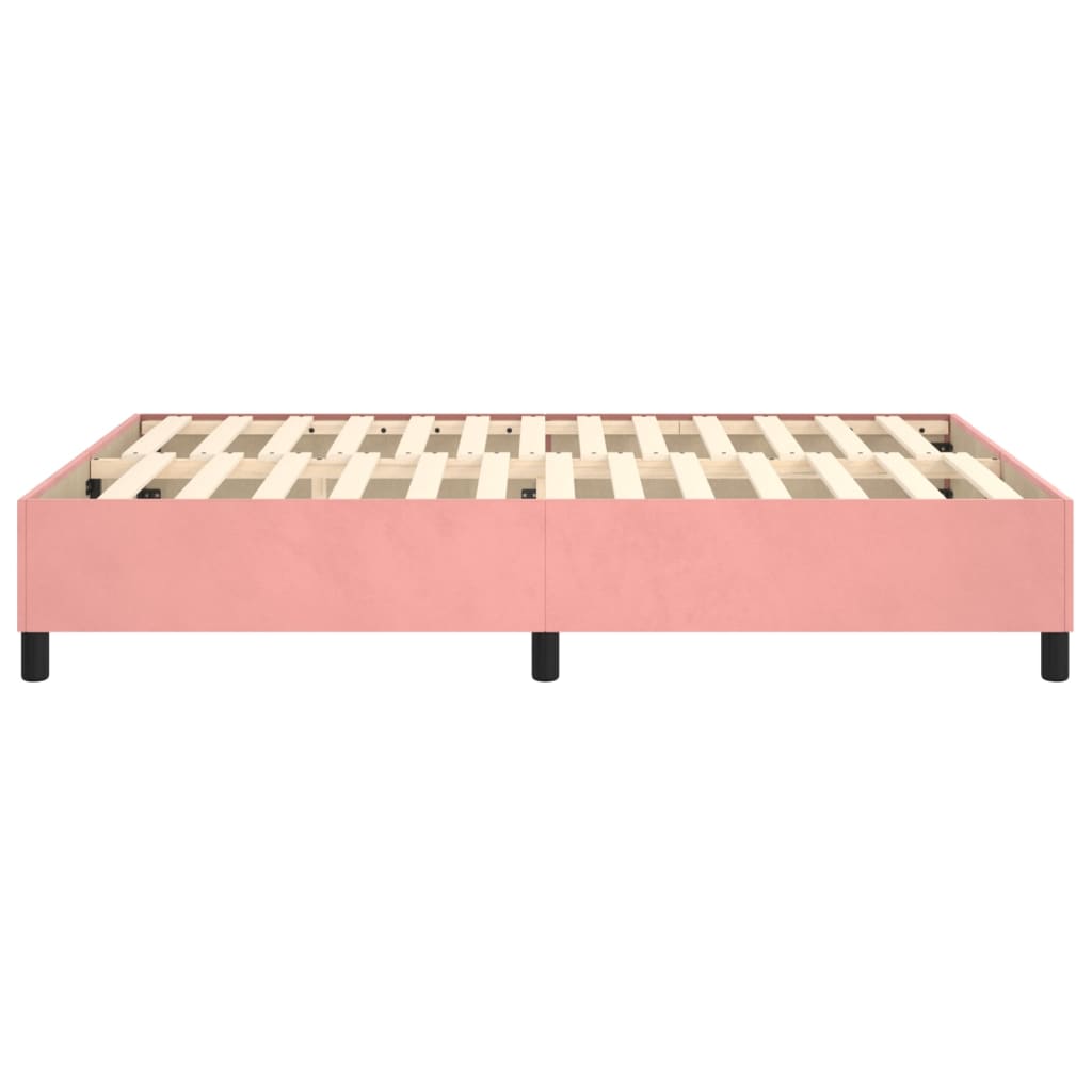 Boxspring bed fluweel roze 140x200 cm is nu te koop bij PeponiXL, paradijselijk wonen!