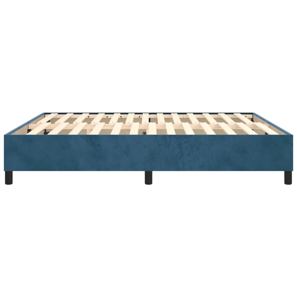 Boxspring bed 160x200 cm fluweel donkerblauw is nu te koop bij PeponiXL, paradijselijk wonen!