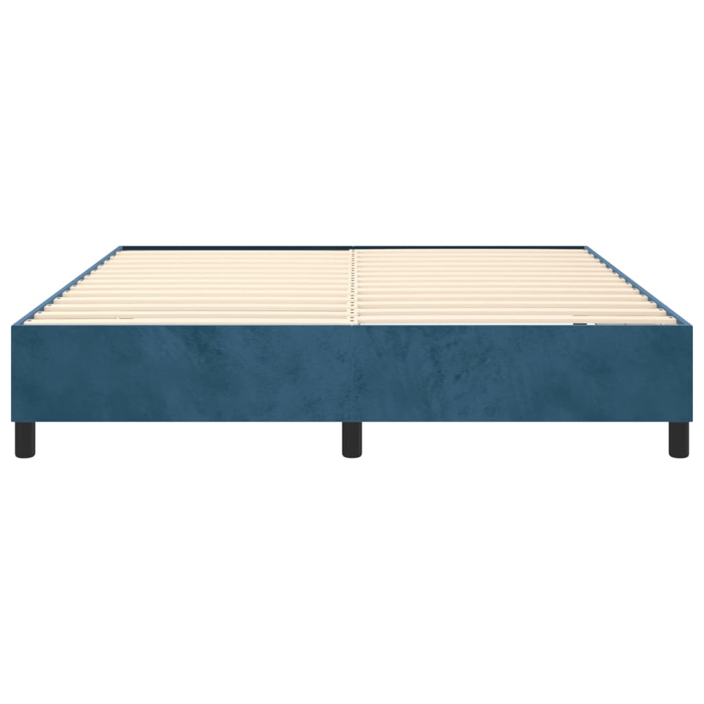 Boxspring bed 200x200 cm fluweel donkerblauw is nu te koop bij PeponiXL, paradijselijk wonen!