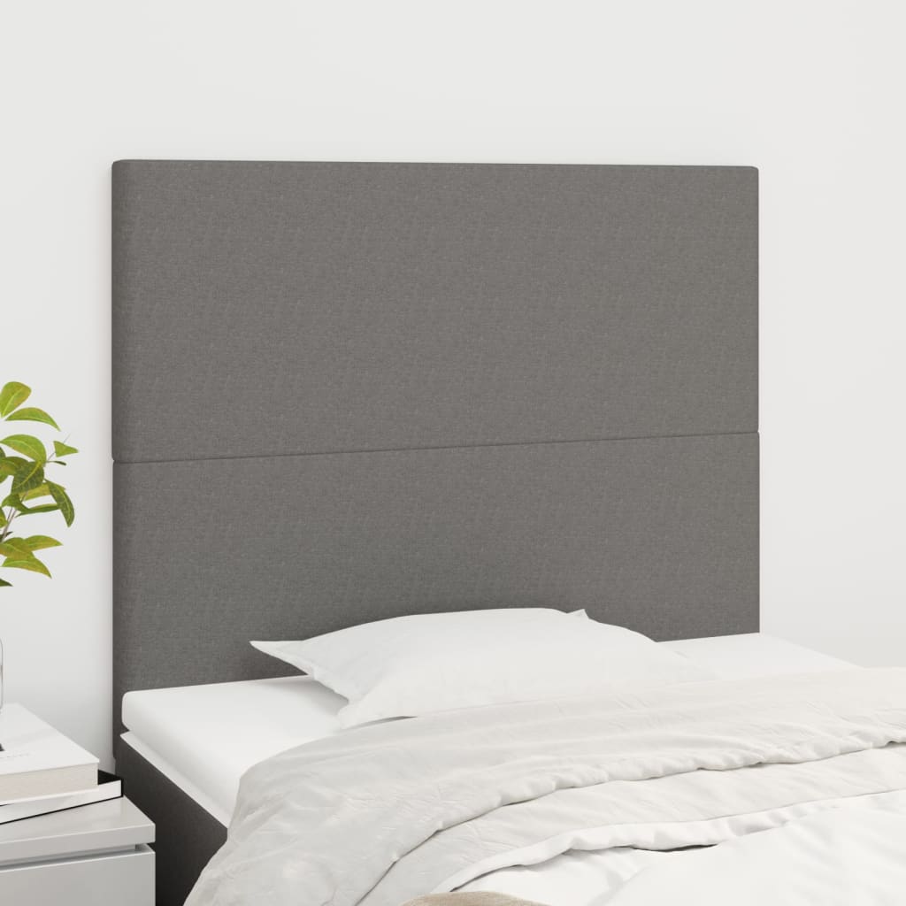 Hoofdbord donkergrijs 90x5x118/128 cm stof is nu te koop bij PeponiXL, paradijselijk wonen!