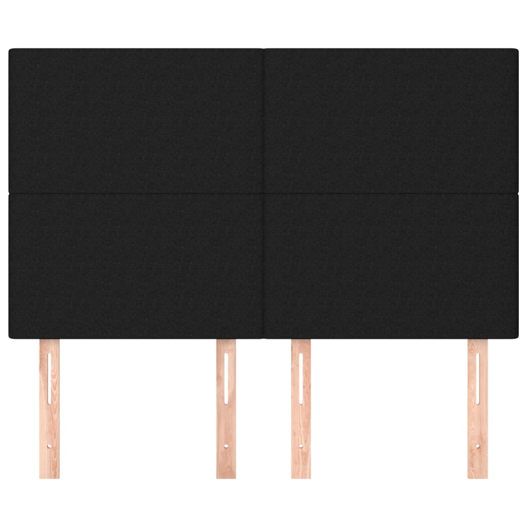 Hoofdbord zwart 144x5x118/128 cm stof is nu te koop bij PeponiXL, paradijselijk wonen!