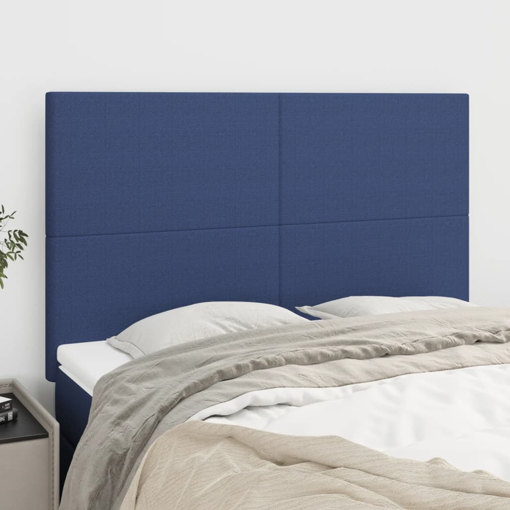 Hoofdbord blauw 144x5x118/128 cm stof is nu te koop bij PeponiXL, paradijselijk wonen!