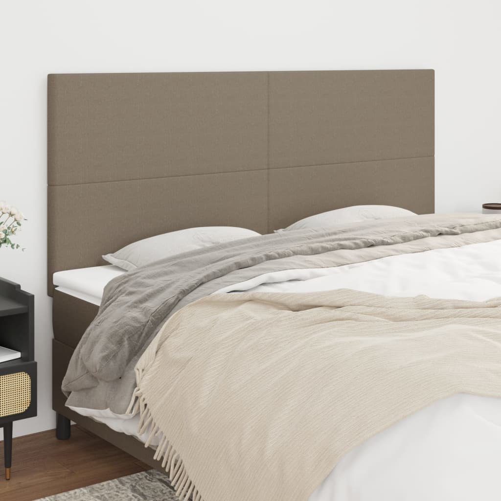 Hoofdbord taupe 160x5x118/128 cm Stof is nu te koop bij PeponiXL, paradijselijk wonen!