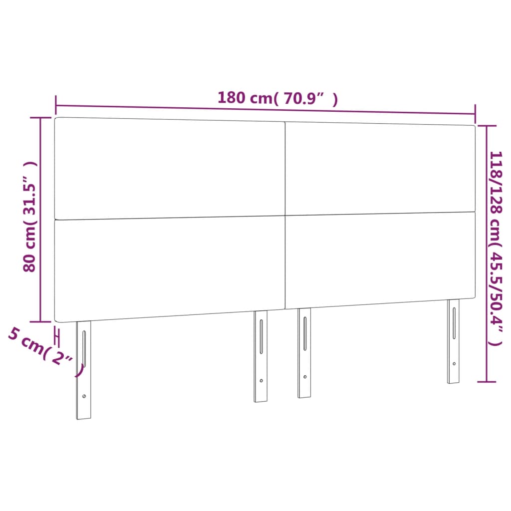 Hoofdbord donkerbruin 180x5x118/128 cm stof is nu te koop bij PeponiXL, paradijselijk wonen!