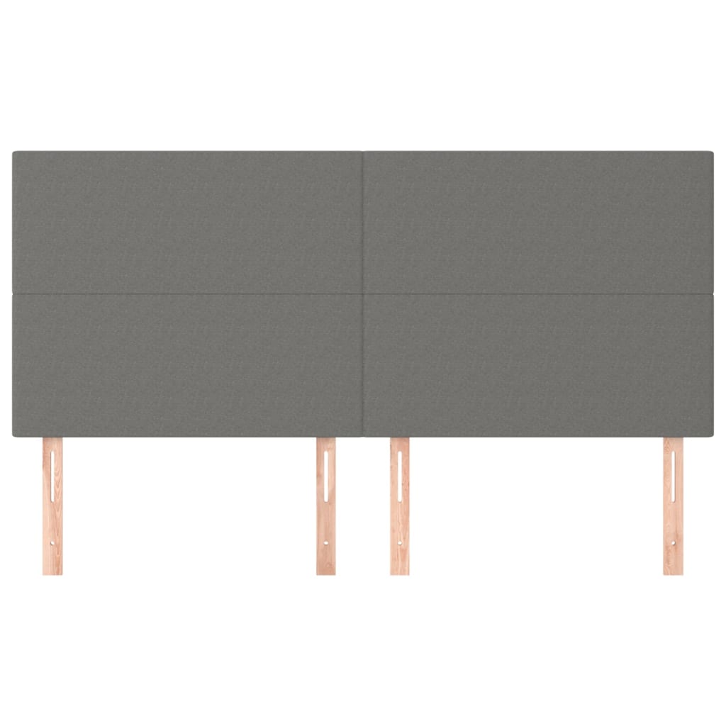 Hoofdbord donkergrijs 200x5x118/128 cm Stof is nu te koop bij PeponiXL, paradijselijk wonen!