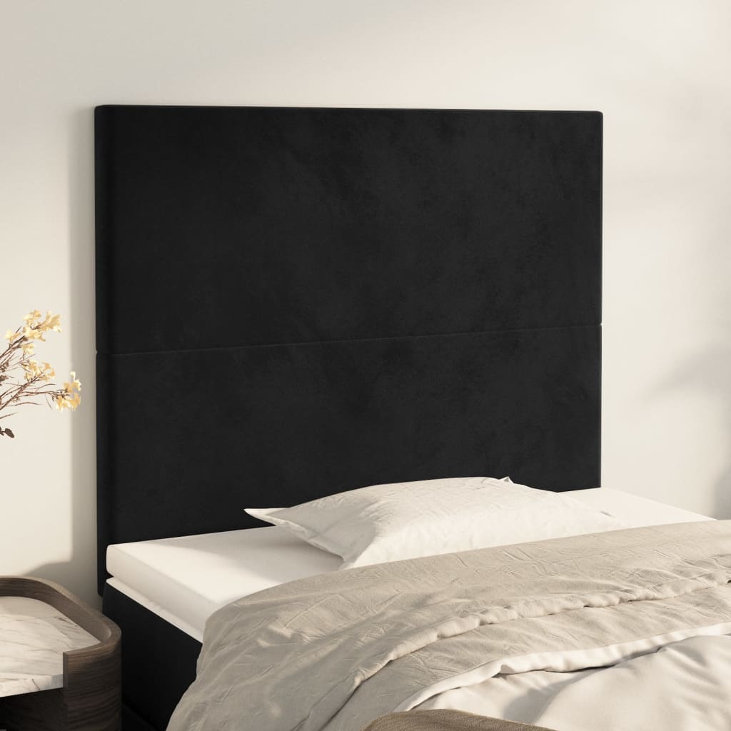 Hoofdbord zwart 90x5x118/128 cm fluweel is nu te koop bij PeponiXL, paradijselijk wonen!