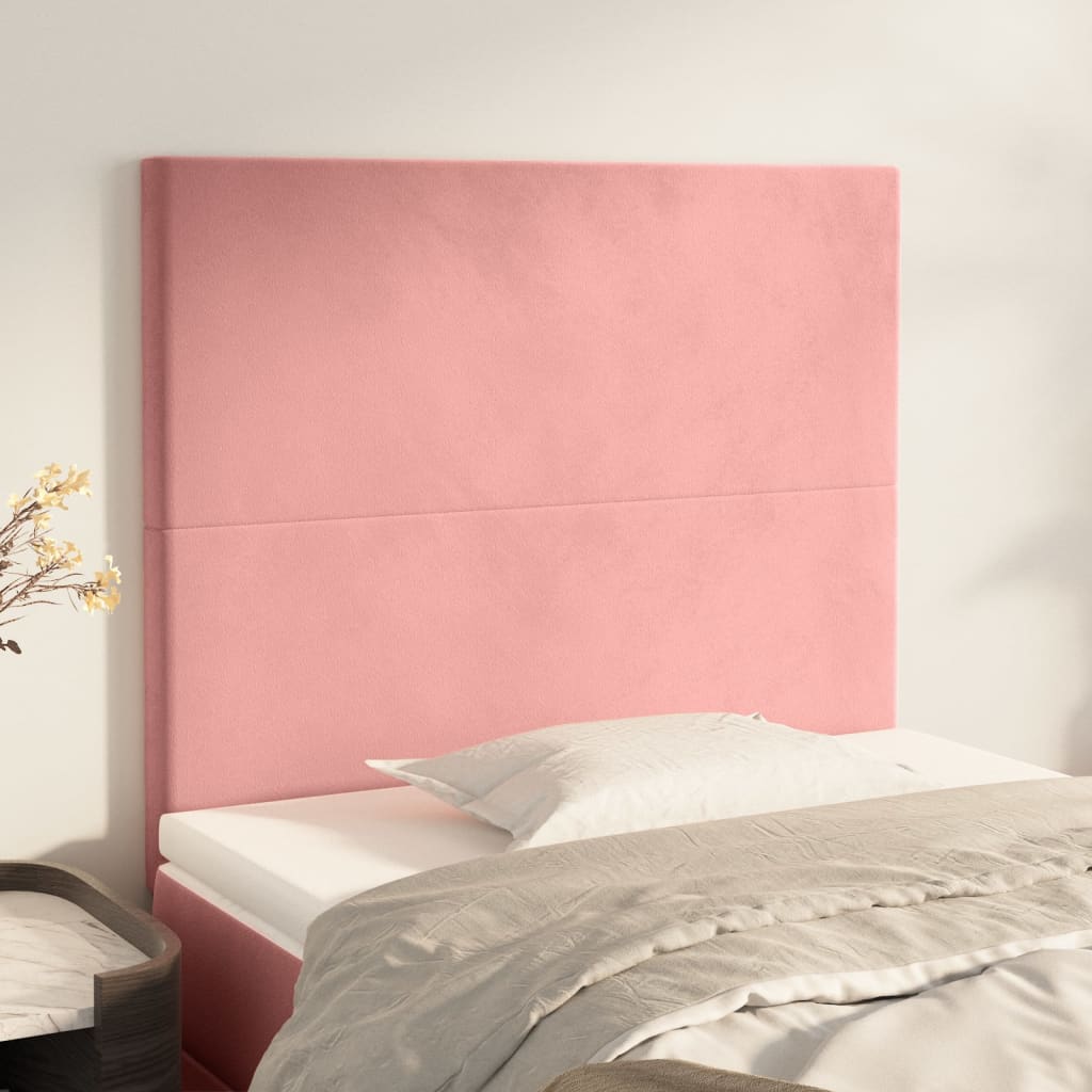 Hoofdbord roze 90x5x118/128 cm fluweel is nu te koop bij PeponiXL, paradijselijk wonen!