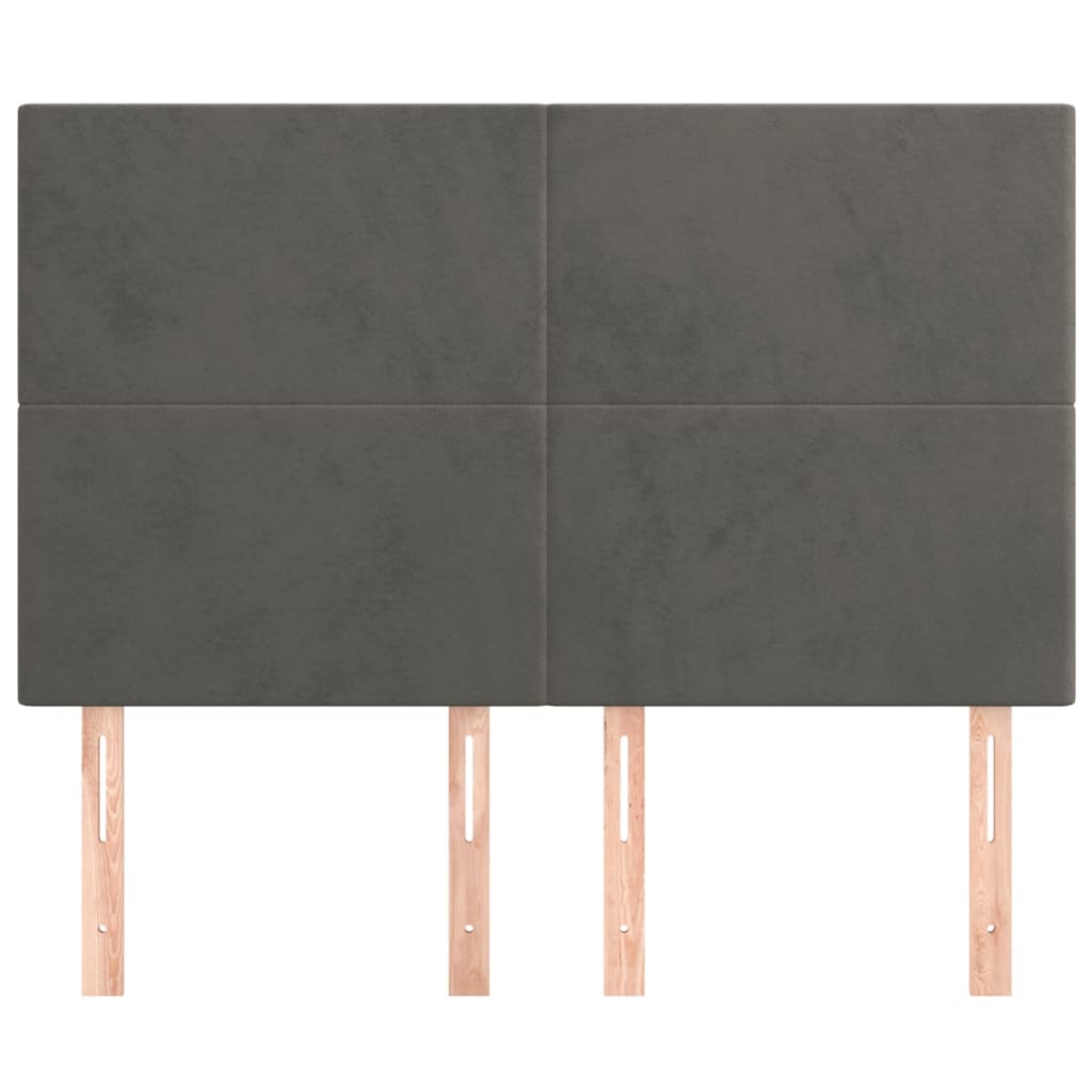 Hoofdbord donkergrijs 144x5x118/128 cm Fluweel is nu te koop bij PeponiXL, paradijselijk wonen!