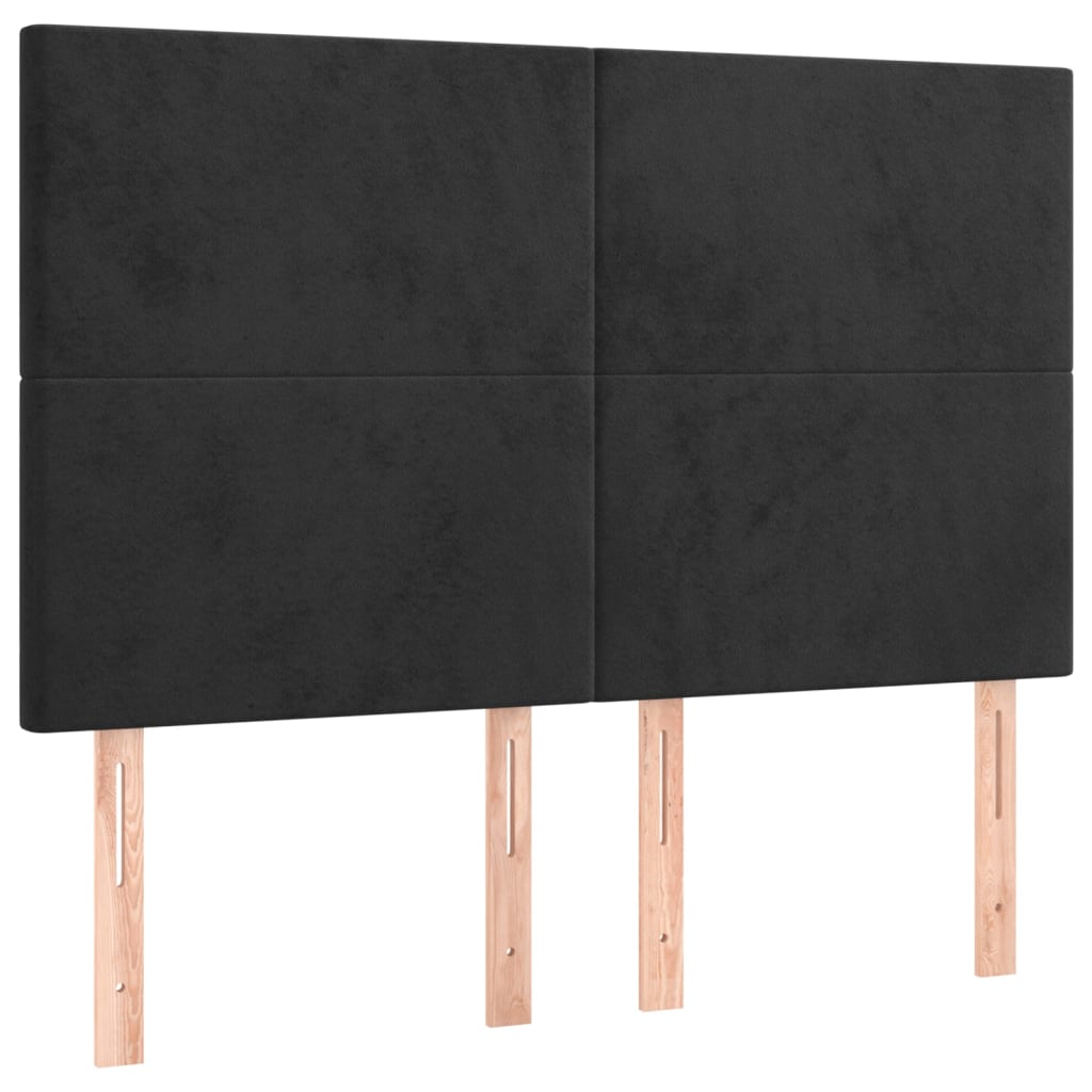 Hoofdbord zwart 144x5x118/128 cm fluweel is nu te koop bij PeponiXL, paradijselijk wonen!