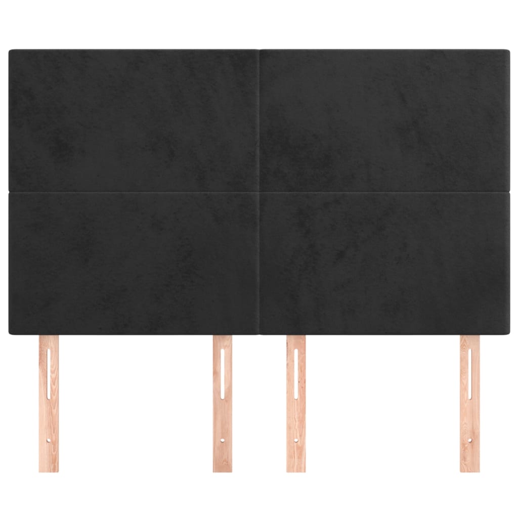 Hoofdbord zwart 144x5x118/128 cm fluweel is nu te koop bij PeponiXL, paradijselijk wonen!