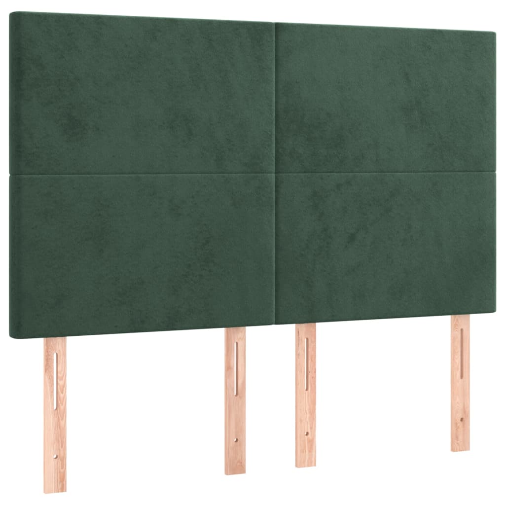 Hoofdbord donkergroen 144x5x118/128 cm fluweel is nu te koop bij PeponiXL, paradijselijk wonen!