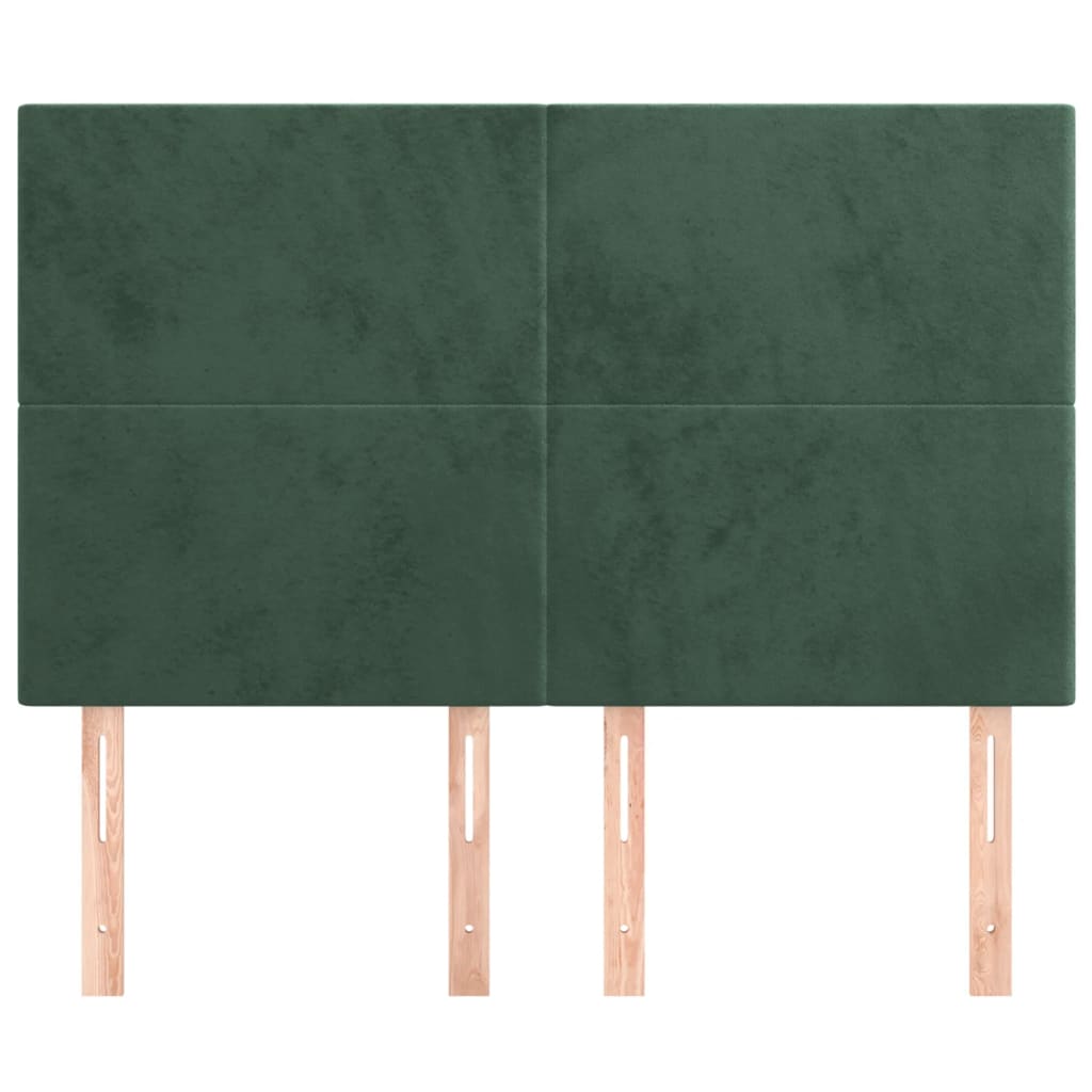 Hoofdbord donkergroen 144x5x118/128 cm fluweel is nu te koop bij PeponiXL, paradijselijk wonen!