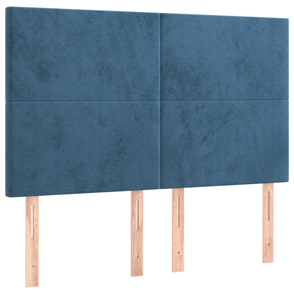 Hoofdbord donkerblauw 144x5x118/128 cm fluweel is nu te koop bij PeponiXL, paradijselijk wonen!