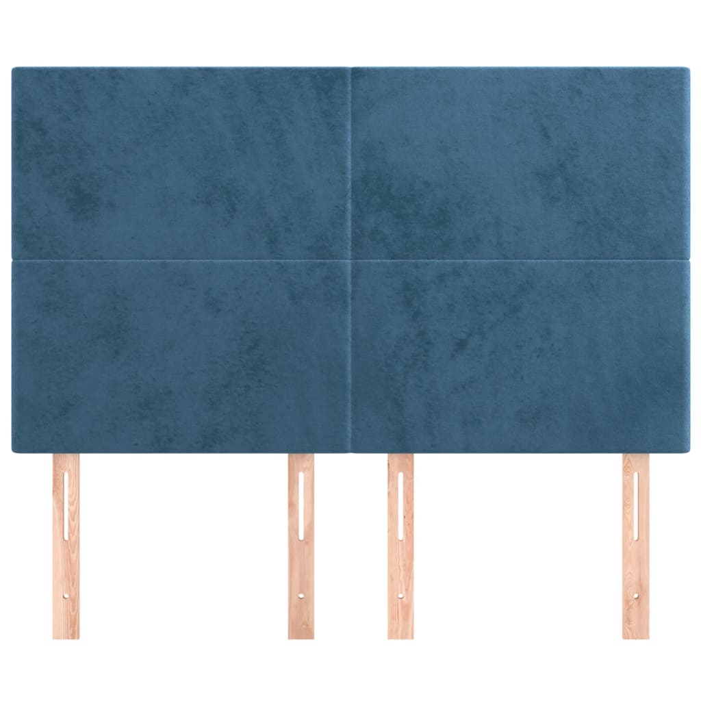 Hoofdbord donkerblauw 144x5x118/128 cm fluweel is nu te koop bij PeponiXL, paradijselijk wonen!