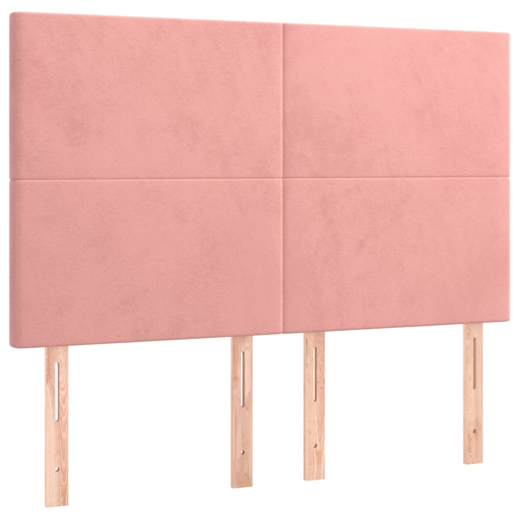 Hoofdbord roze 144x5x118/128 cm fluweel is nu te koop bij PeponiXL, paradijselijk wonen!