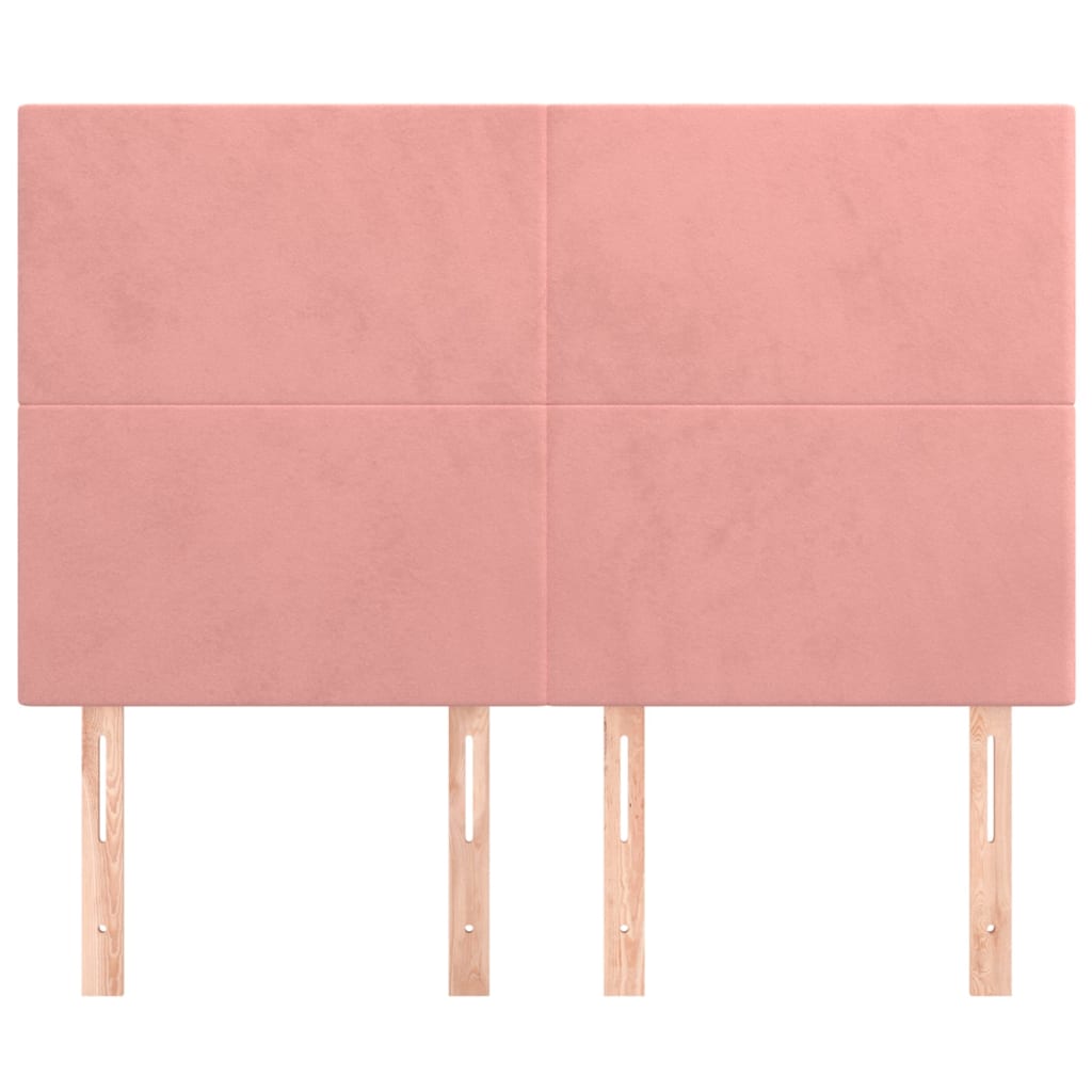 Hoofdbord roze 144x5x118/128 cm fluweel is nu te koop bij PeponiXL, paradijselijk wonen!