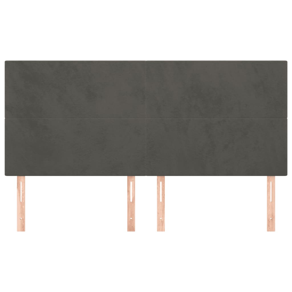 Hoofdbord donkergrijs 160x5x118/128 cm Fluweel is nu te koop bij PeponiXL, paradijselijk wonen!