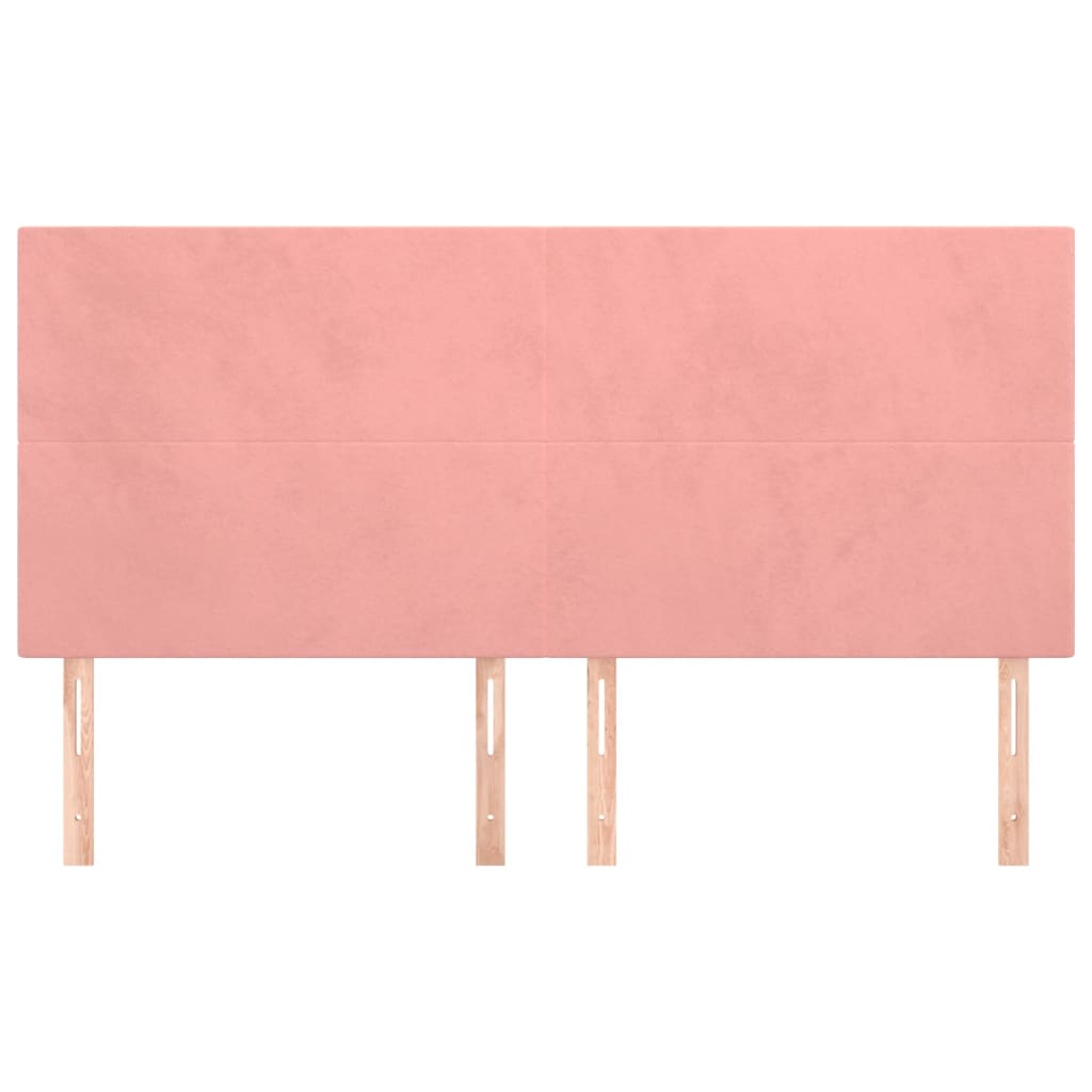 Hoofdbord roze 160x5x118/128 cm fluweel is nu te koop bij PeponiXL, paradijselijk wonen!