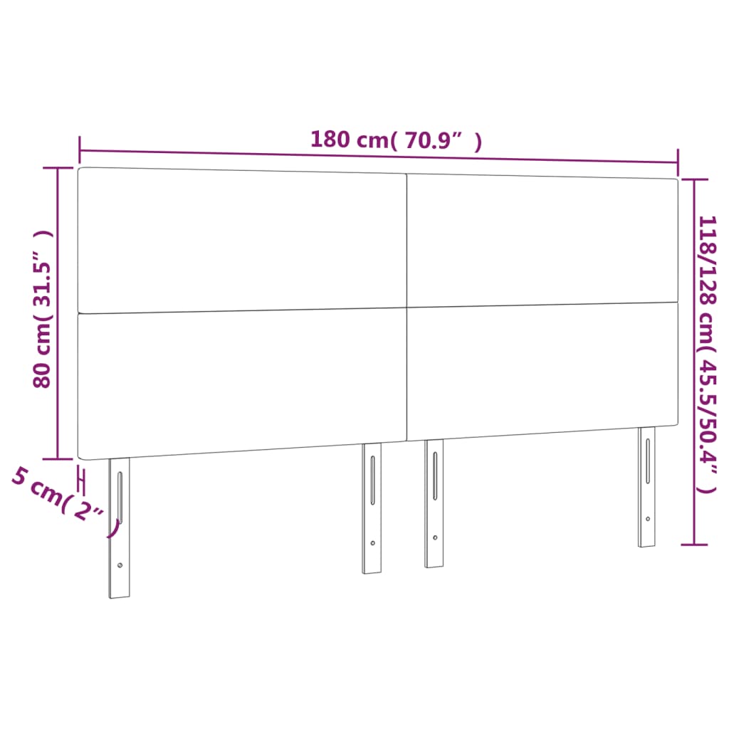 Hoofdbord lichtgrijs 180x5x118/128 cm fluweel is nu te koop bij PeponiXL, paradijselijk wonen!