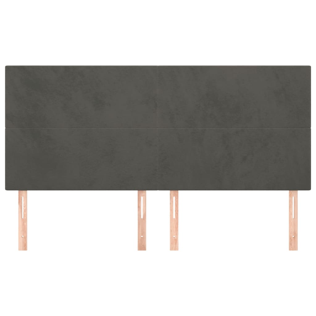 Hoofdbord donkergrijs 180x5x118/128 cm fluweel is nu te koop bij PeponiXL, paradijselijk wonen!
