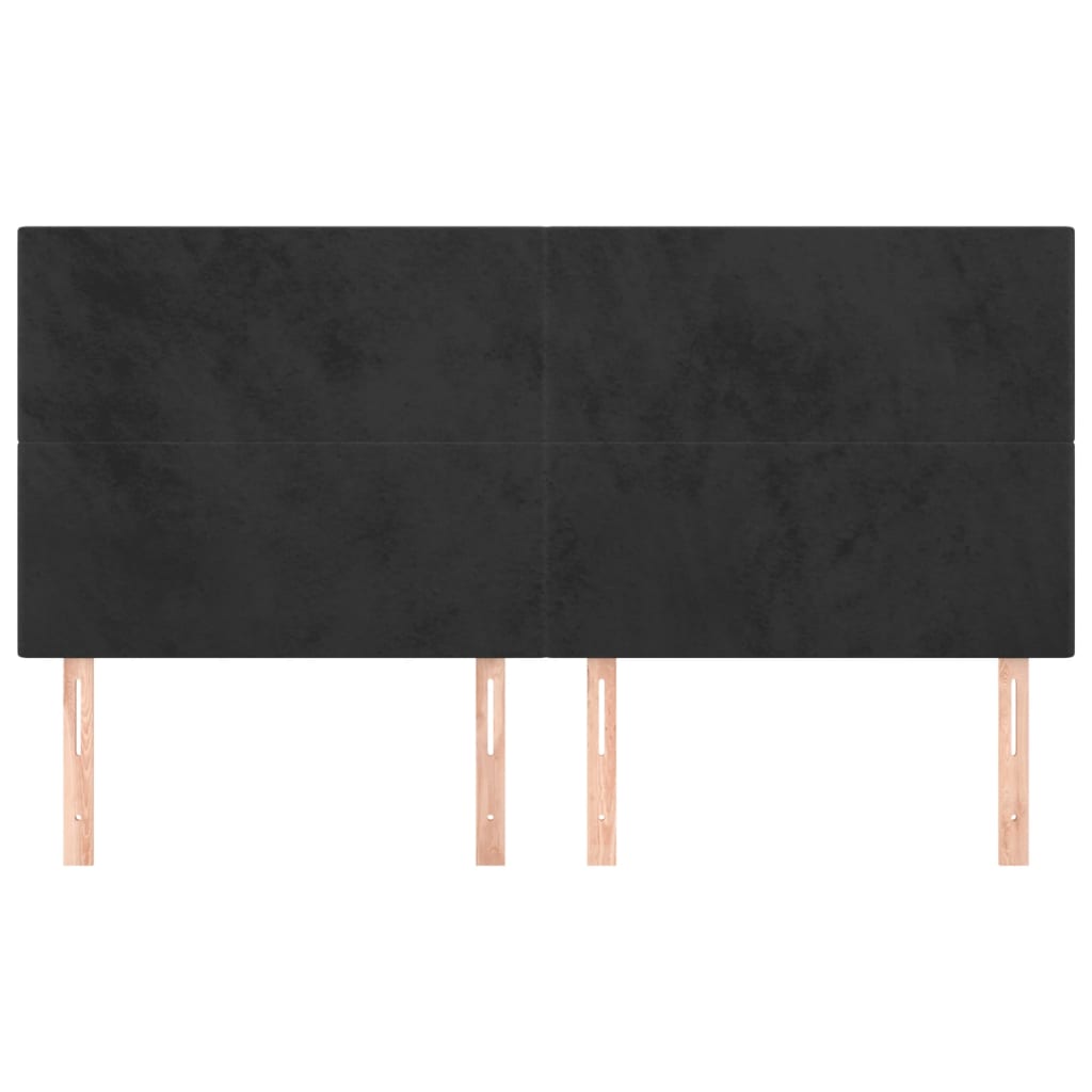 Hoofdbord zwart 180x5x118/128 cm fluweel is nu te koop bij PeponiXL, paradijselijk wonen!