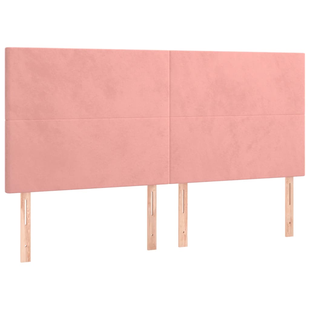 Hoofdbord roze 180x5x118/128 cm fluweel is nu te koop bij PeponiXL, paradijselijk wonen!