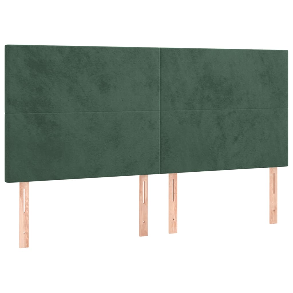 Hoofdbord donkergroen 200x5x118/128 cm fluweel is nu te koop bij PeponiXL, paradijselijk wonen!