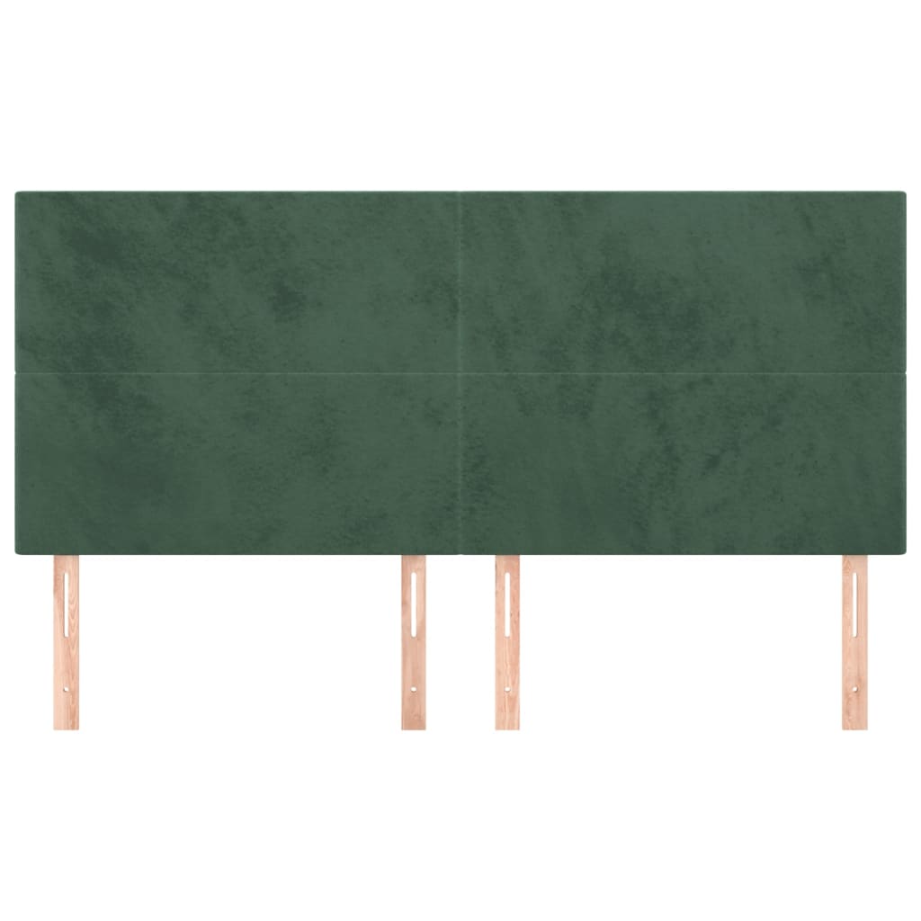 Hoofdbord donkergroen 200x5x118/128 cm fluweel is nu te koop bij PeponiXL, paradijselijk wonen!