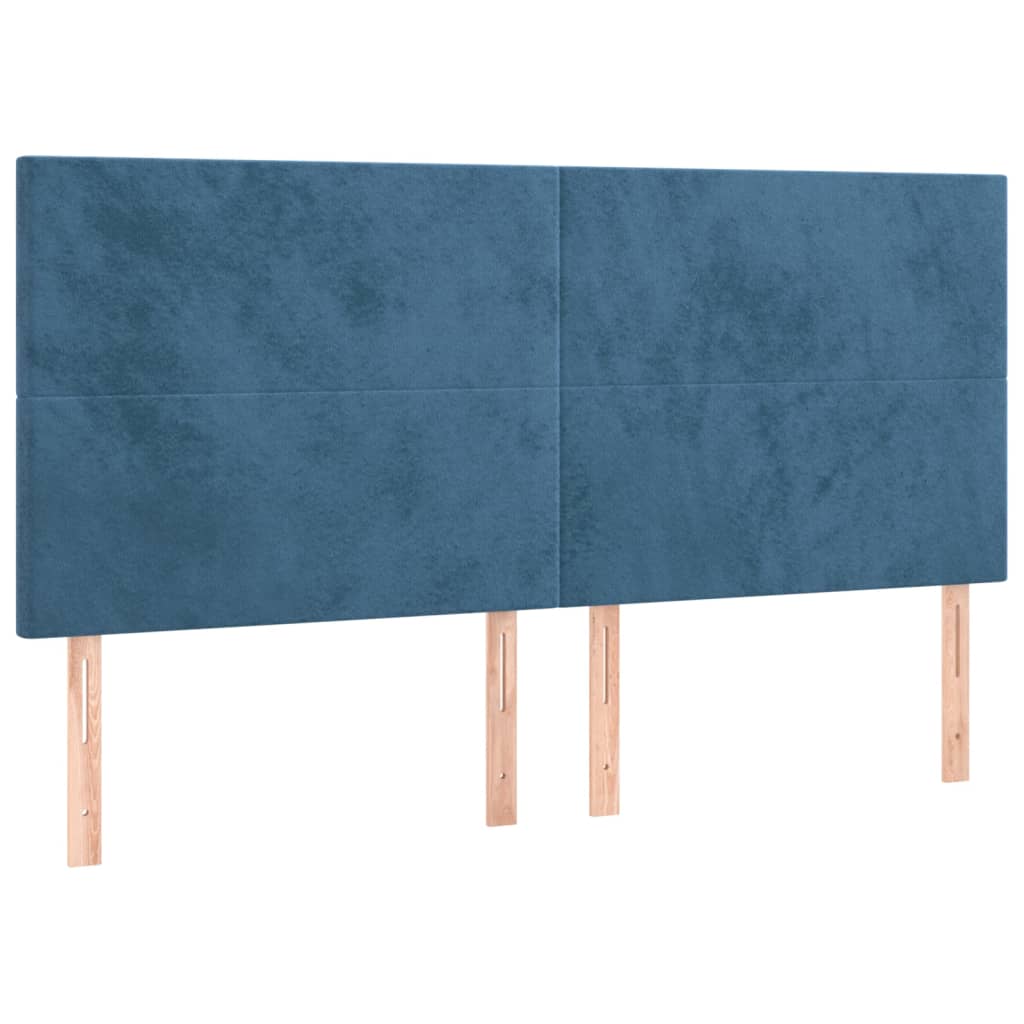 Hoofdbord donkerblauw 200x5x118/128 cm fluweel is nu te koop bij PeponiXL, paradijselijk wonen!