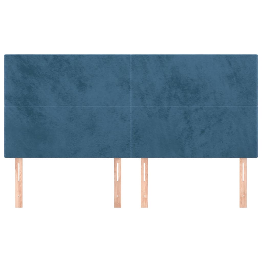 Hoofdbord donkerblauw 200x5x118/128 cm fluweel is nu te koop bij PeponiXL, paradijselijk wonen!