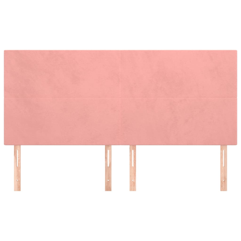 Hoofdbord roze 200x5x118/128 cm fluweel is nu te koop bij PeponiXL, paradijselijk wonen!