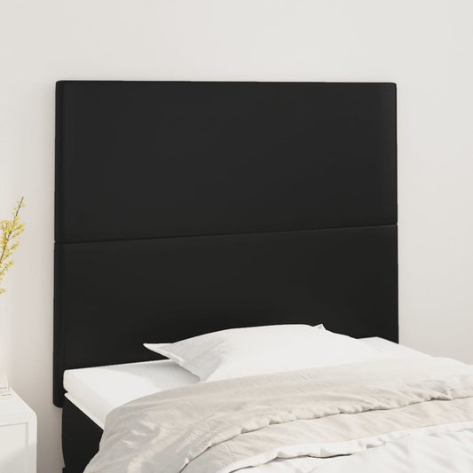 Hoofdbord zwart 80x5x118/128 cm kunstleer is nu te koop bij PeponiXL, paradijselijk wonen!