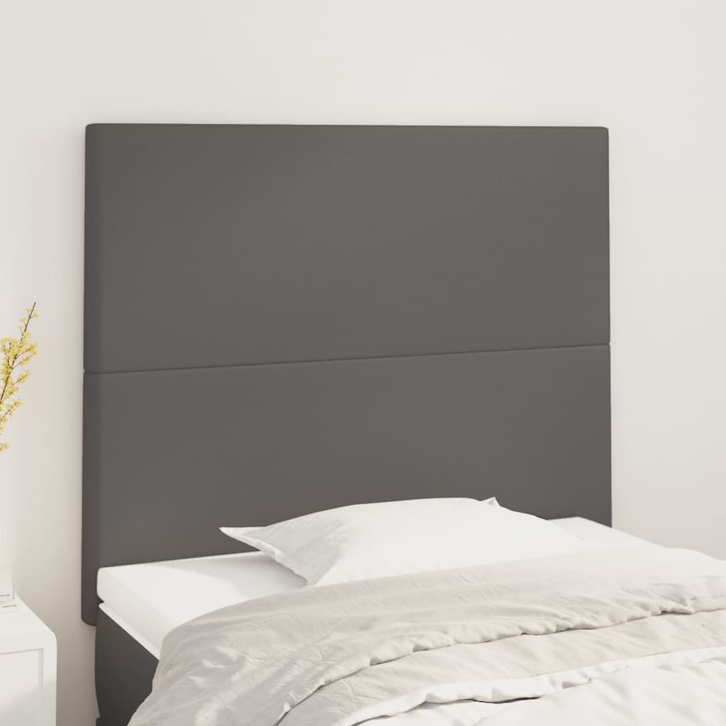 Hoofdbord grijs 80x5x118/128 cm kunstleer is nu te koop bij PeponiXL, paradijselijk wonen!
