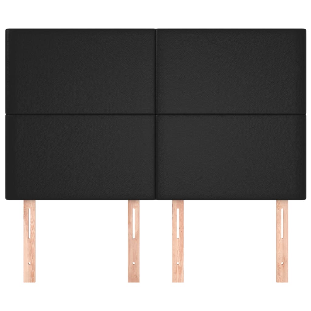 Hoofdbord zwart 144x5x118/128 cm kunstleer is nu te koop bij PeponiXL, paradijselijk wonen!