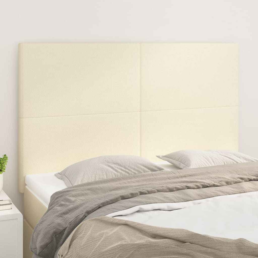 Hoofdbord crème 144x5x118/128 cm kunstleer is nu te koop bij PeponiXL, paradijselijk wonen!