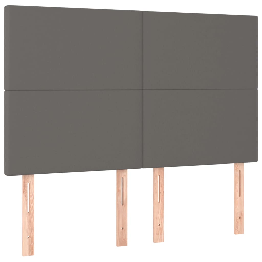 Hoofdbord grijs 144x5x118/128 cm kunstleer is nu te koop bij PeponiXL, paradijselijk wonen!
