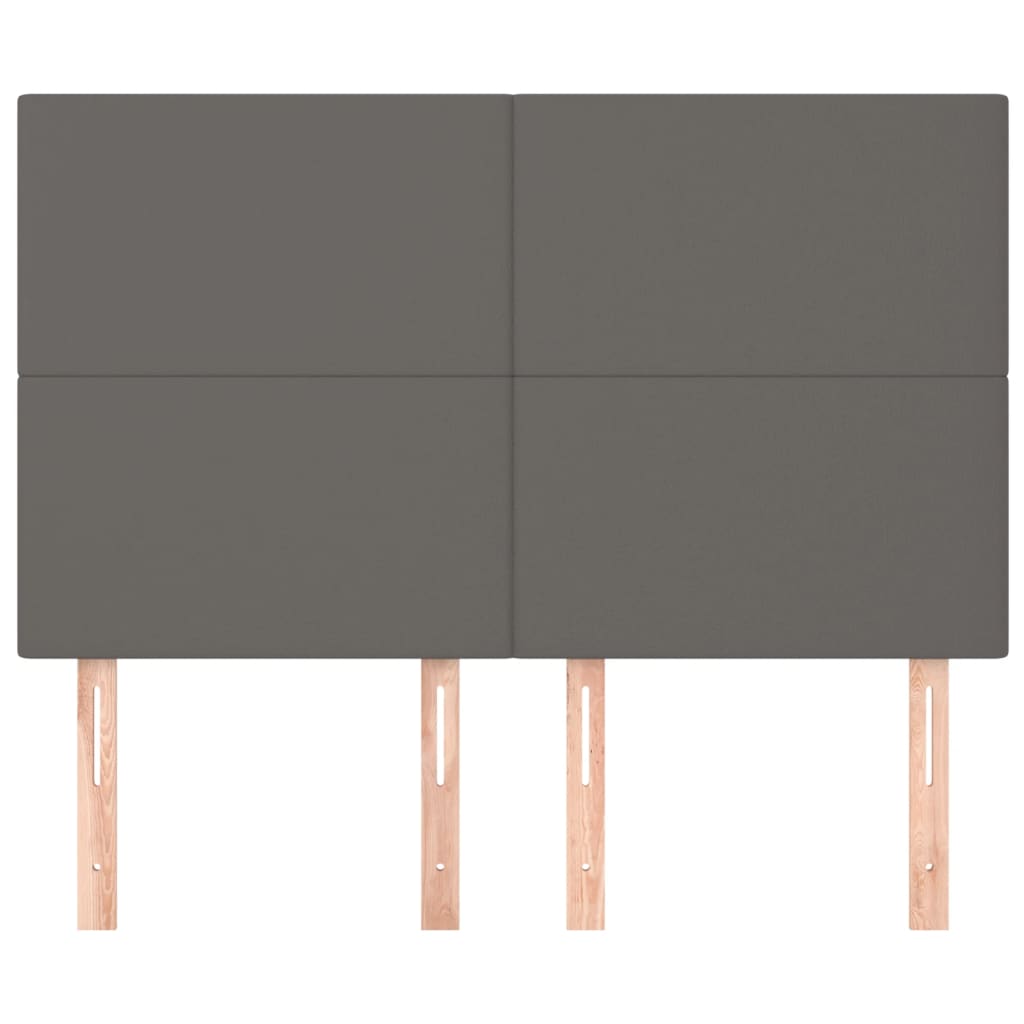 Hoofdbord grijs 144x5x118/128 cm kunstleer is nu te koop bij PeponiXL, paradijselijk wonen!