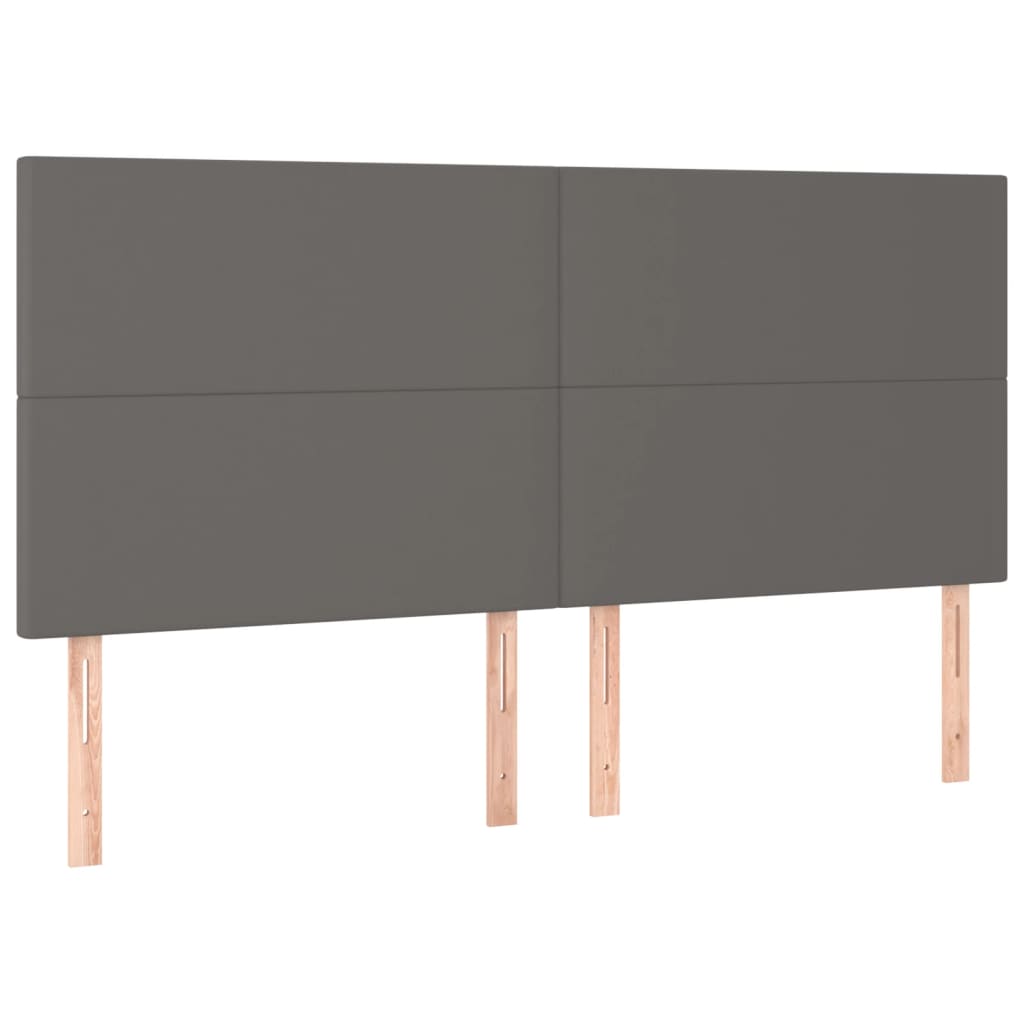 Hoofdbord grijs 160x5x118/128 cm kunstleer is nu te koop bij PeponiXL, paradijselijk wonen!
