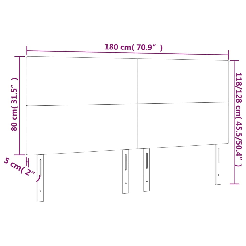 Hoofdbord grijs 180x5x118/128 cm kunstleer is nu te koop bij PeponiXL, paradijselijk wonen!