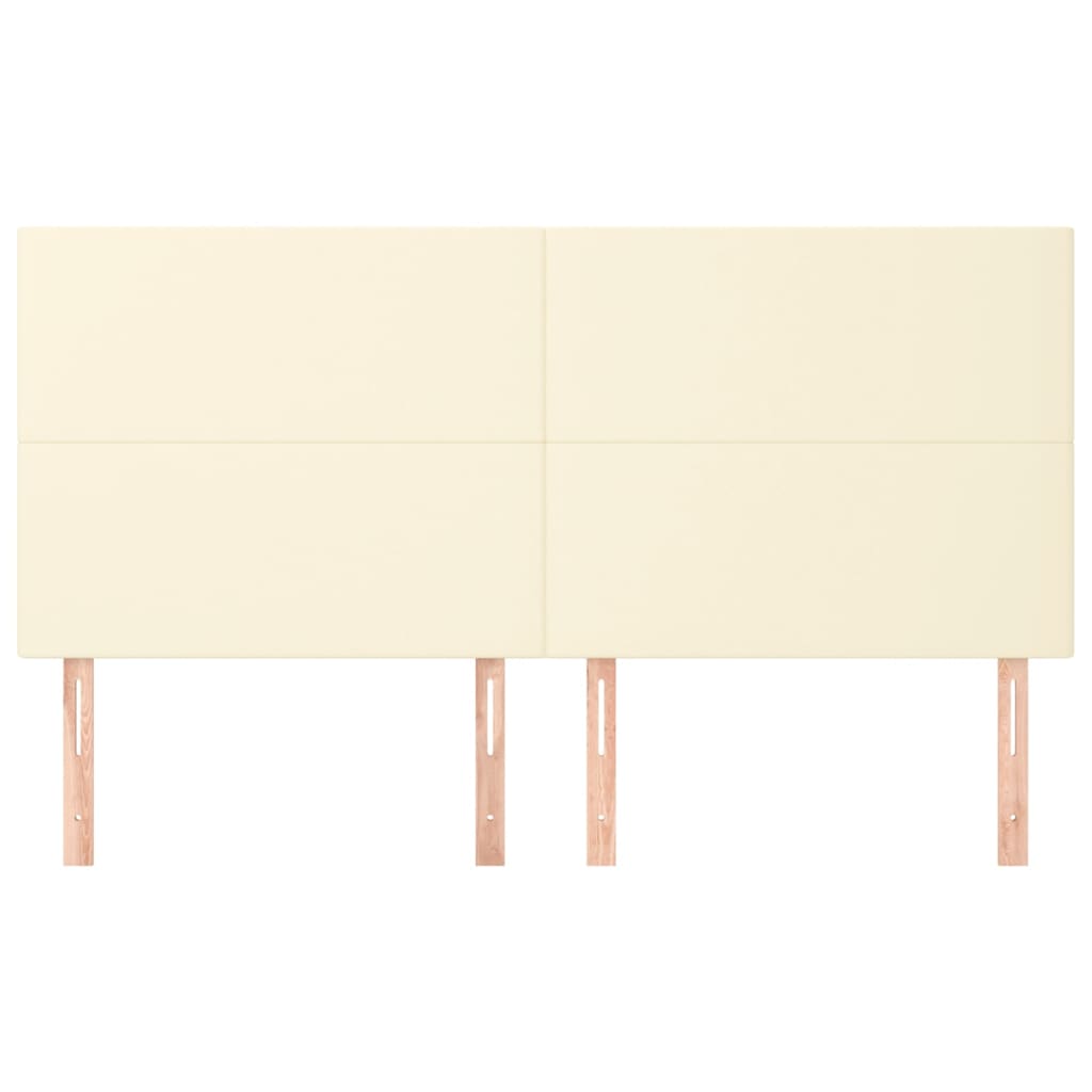 Hoofdbord crème 200x5x118/128 cm kunstleer is nu te koop bij PeponiXL, paradijselijk wonen!