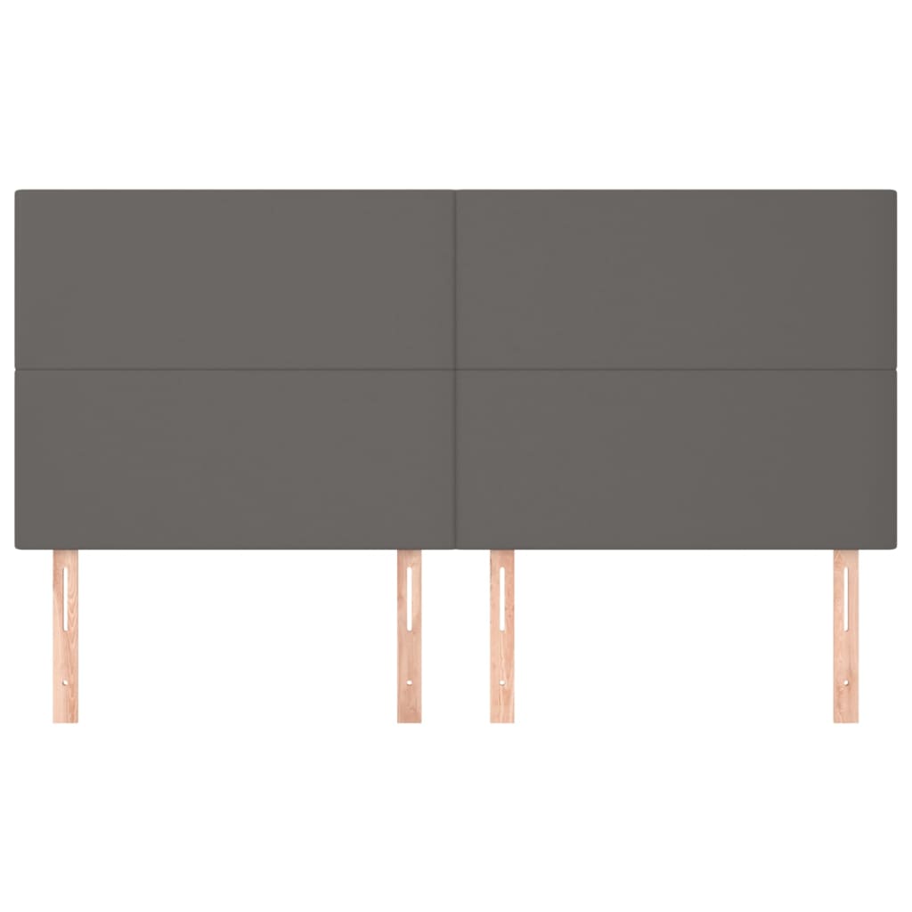 Hoofdbord grijs 200x5x118/128 cm kunstleer is nu te koop bij PeponiXL, paradijselijk wonen!