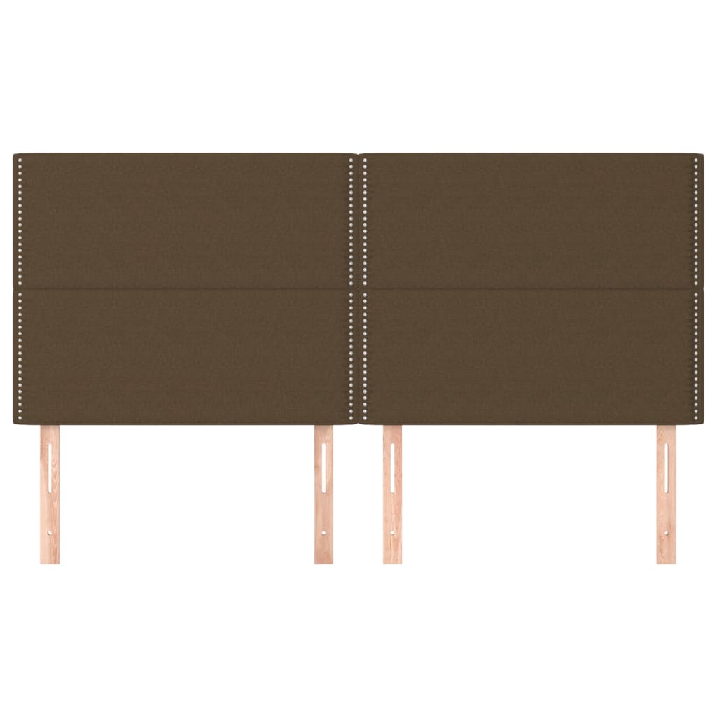 Hoofdbord donkerbruin 200x5x118/128 cm stof is nu te koop bij PeponiXL, paradijselijk wonen!