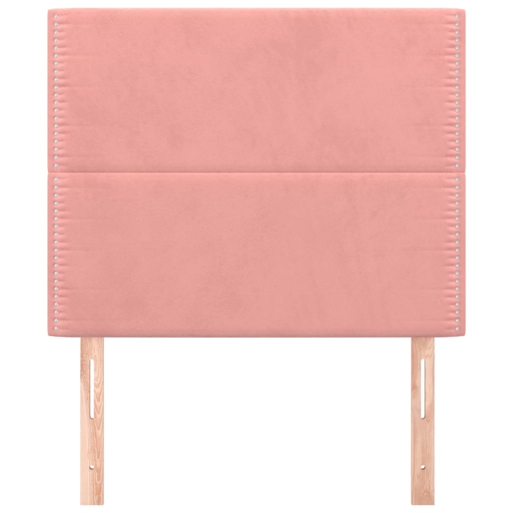 Hoofdbord roze 80x5x118/128 cm fluweel is nu te koop bij PeponiXL, paradijselijk wonen!