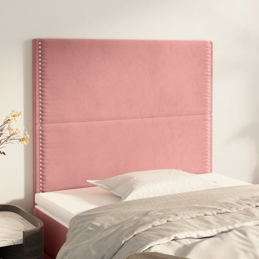 Hoofdbord roze 100x5x118/128 cm fluweel is nu te koop bij PeponiXL, paradijselijk wonen!