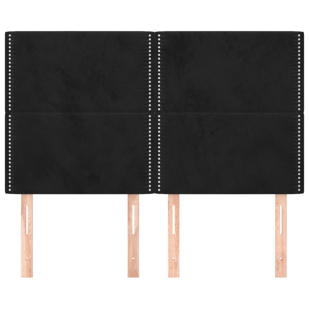 Hoofdbord zwart 144x5x118/128 cm fluweel is nu te koop bij PeponiXL, paradijselijk wonen!