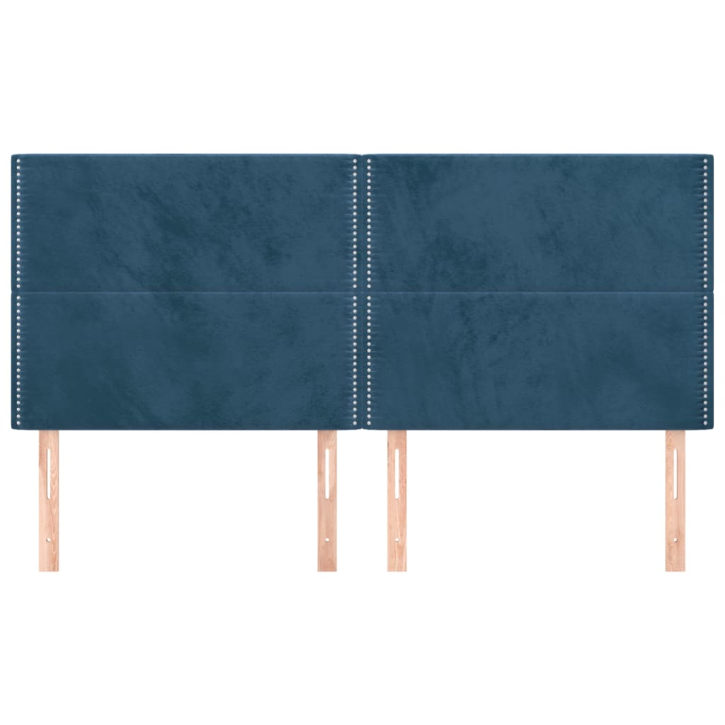 Hoofdbord donkerblauw 160x5x118/128 cm fluweel is nu te koop bij PeponiXL, paradijselijk wonen!