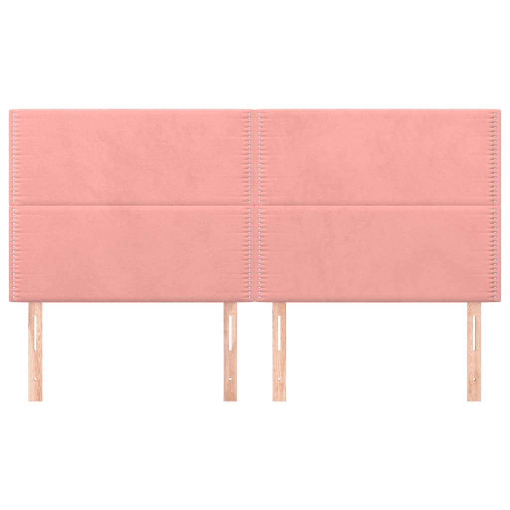 Hoofdbord roze 160x5x118/128 cm fluweel is nu te koop bij PeponiXL, paradijselijk wonen!