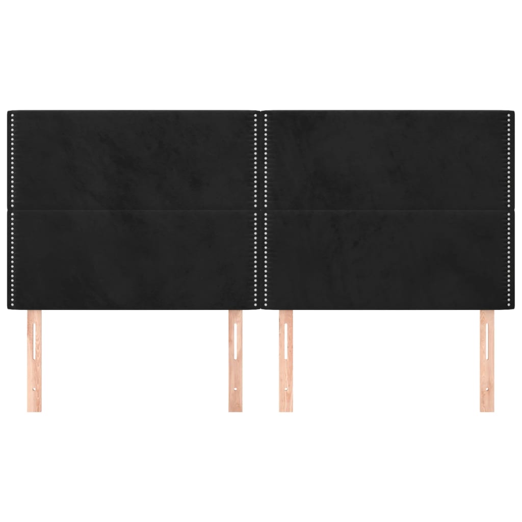 Hoofdbord zwart 180x5x118/128 cm fluweel is nu te koop bij PeponiXL, paradijselijk wonen!