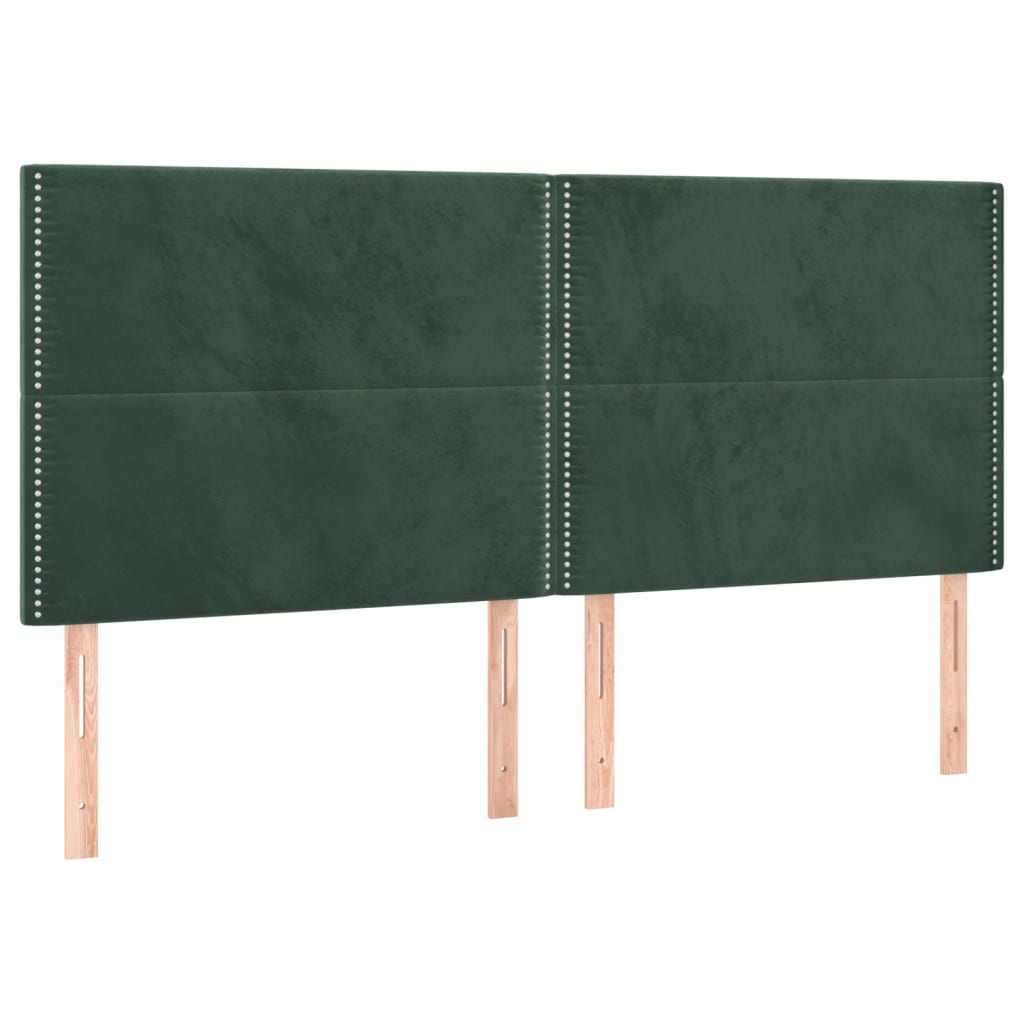 Hoofdbord donkergroen 180x5x118/128 cm fluweel is nu te koop bij PeponiXL, paradijselijk wonen!