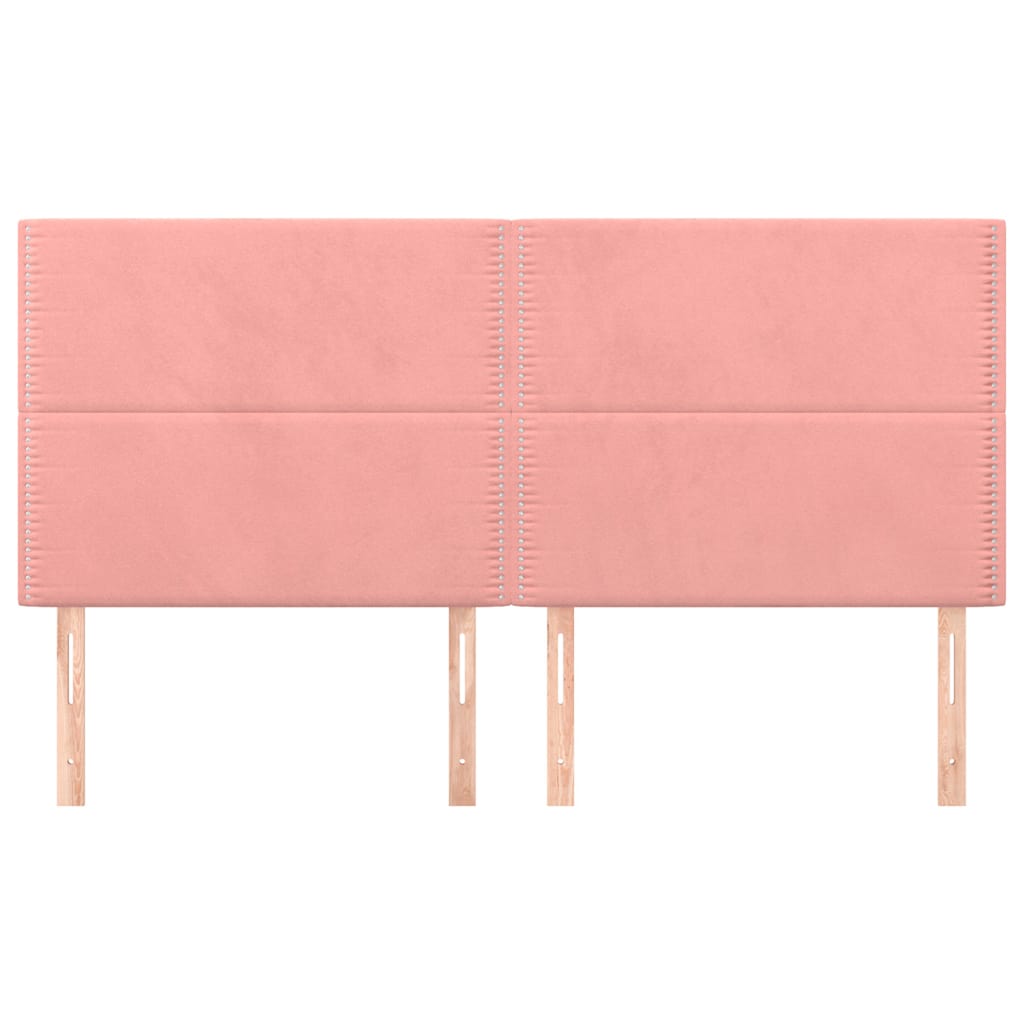 Hoofdbord roze 200x5x118/128 cm fluweel is nu te koop bij PeponiXL, paradijselijk wonen!